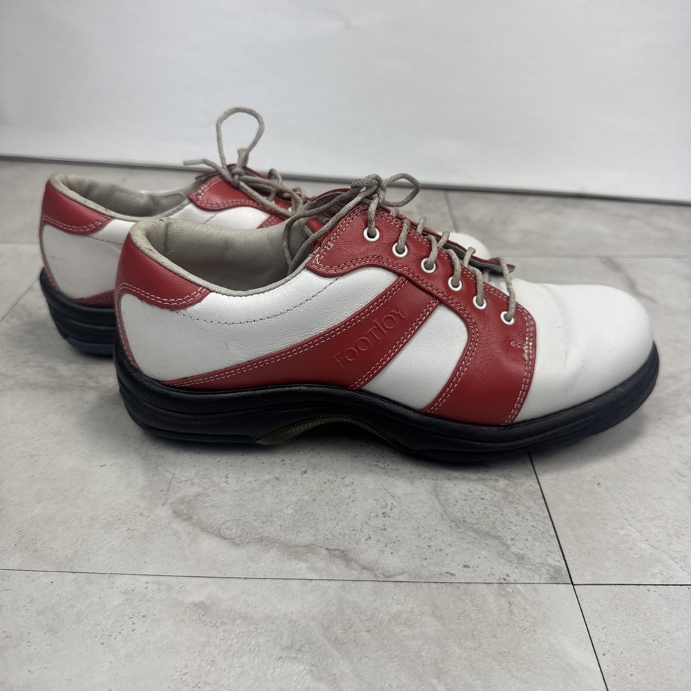 Footjoy FJ Contour Series Women's Size 7 M Golf Shoes Red White Oxford 94088